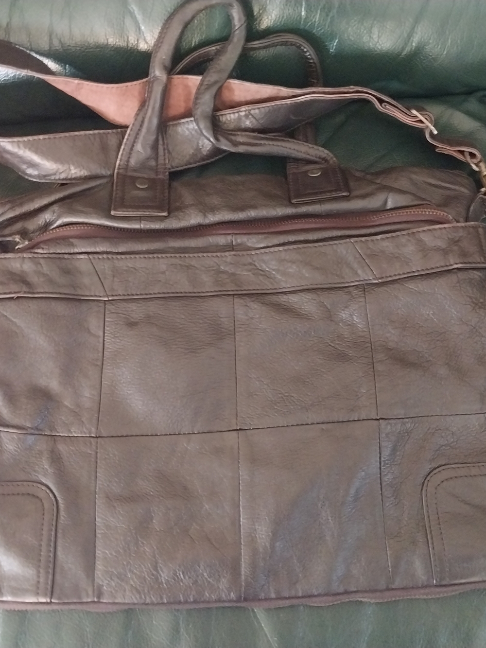 VINTAGE Brown Leather Shoulder Bag